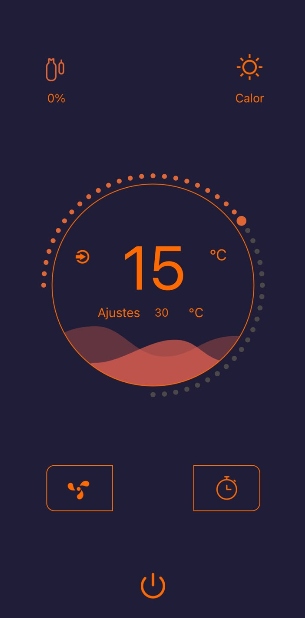 Encendido, apagado y temperatura de la pileta desde el celular, con el equipo trabajando en automático.